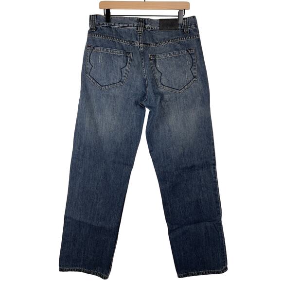 VTG Y2K Von Dutch Originals Greaser Selvedge Blue Straight Jeans Mens 34 x 33 - Picture 2 of 12